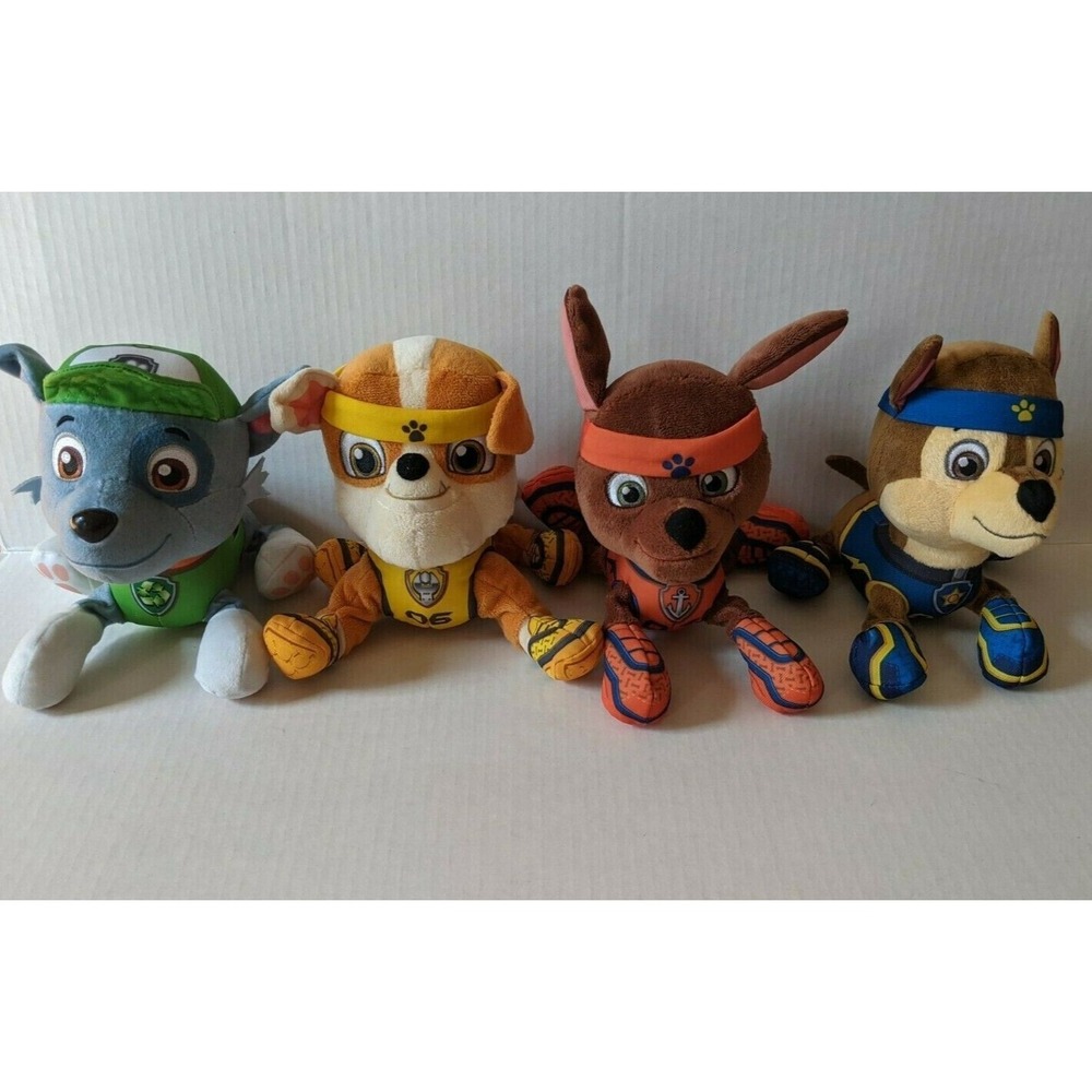 Paw Patrol Plush Stuffed  Animals Spin Master lot of 4‎ Chase Rubble Zuma Rocky